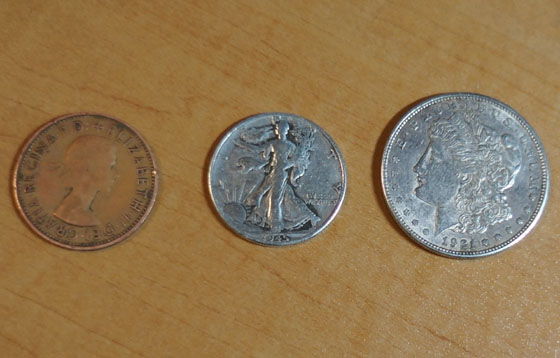 three coins
